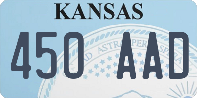 KS license plate 450AAD