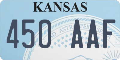 KS license plate 450AAF