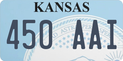 KS license plate 450AAI