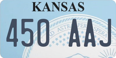 KS license plate 450AAJ