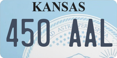 KS license plate 450AAL