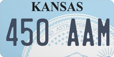 KS license plate 450AAM