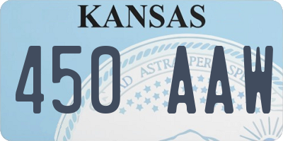 KS license plate 450AAW
