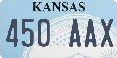 KS license plate 450AAX
