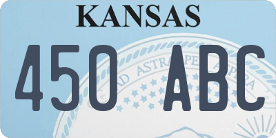 KS license plate 450ABC