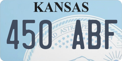 KS license plate 450ABF