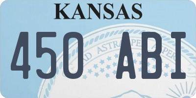 KS license plate 450ABI
