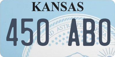KS license plate 450ABO