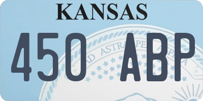 KS license plate 450ABP