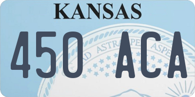 KS license plate 450ACA