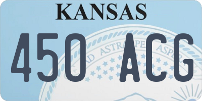 KS license plate 450ACG