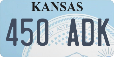 KS license plate 450ADK