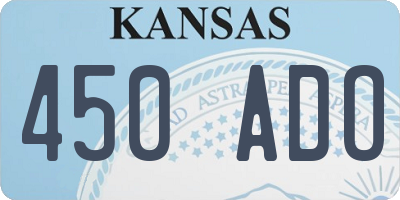 KS license plate 450ADO