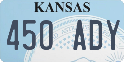 KS license plate 450ADY