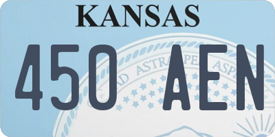 KS license plate 450AEN