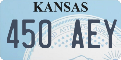 KS license plate 450AEY