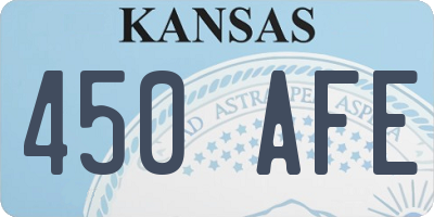 KS license plate 450AFE