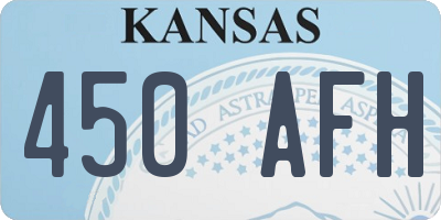 KS license plate 450AFH