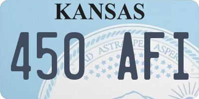 KS license plate 450AFI