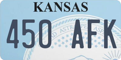 KS license plate 450AFK