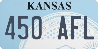 KS license plate 450AFL