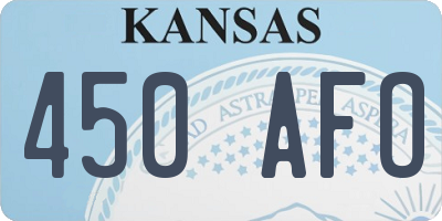KS license plate 450AFO