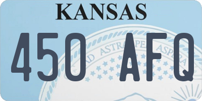 KS license plate 450AFQ