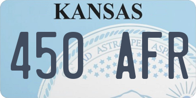 KS license plate 450AFR