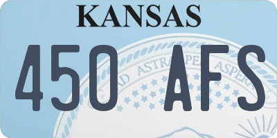 KS license plate 450AFS