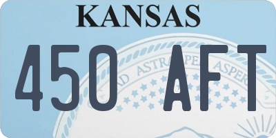 KS license plate 450AFT