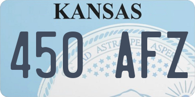 KS license plate 450AFZ