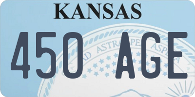 KS license plate 450AGE