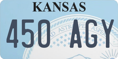 KS license plate 450AGY