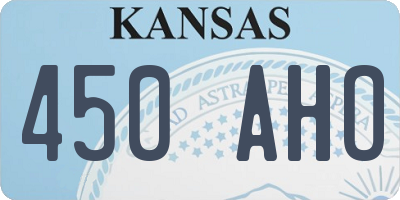 KS license plate 450AHO