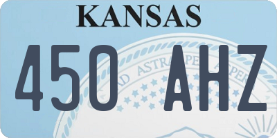 KS license plate 450AHZ