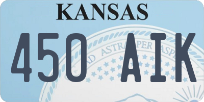 KS license plate 450AIK