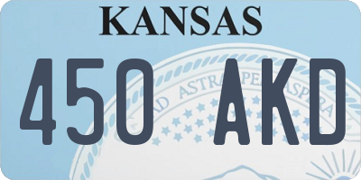 KS license plate 450AKD