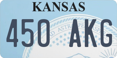 KS license plate 450AKG