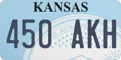 KS license plate 450AKH