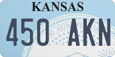 KS license plate 450AKN