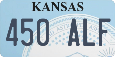 KS license plate 450ALF
