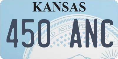 KS license plate 450ANC
