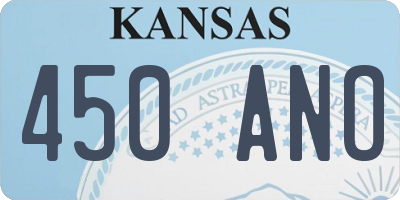 KS license plate 450ANO