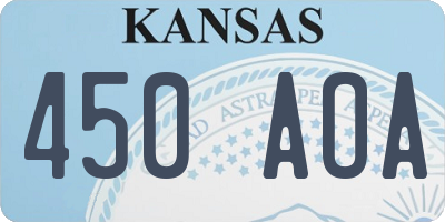 KS license plate 450AOA