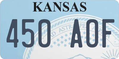 KS license plate 450AOF