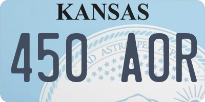 KS license plate 450AOR