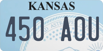 KS license plate 450AOU