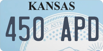KS license plate 450APD