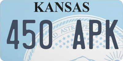 KS license plate 450APK