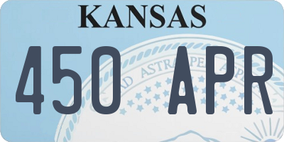 KS license plate 450APR